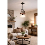 Luminaria colgante campana de vidrio