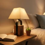 Lampara Veladora Portátil Mesa De Luz Madera / Hierro