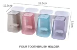Dispensador Pasta Dental Porta Cepillo 4 Vasos Antibacterial - Imagen 2