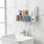 Dispensador Pasta Dental Porta Cepillo 4 Vasos Antibacterial