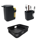 Combo Escurridor, Cubiertos Y Dispensador De Detergente