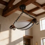 Plafón Colgante Hierro Y Madera