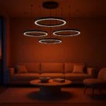 Lampara Colgante 4 Anillos De 40cmc/u Luz Fria Calida Neutro