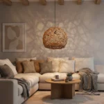 Colgante Lampara Fibra Natural Moderna Artesanal Globo 30