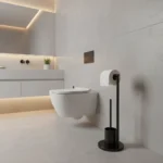 Porta Rollo Papel Higiénico Cepillo Inodoro Baño Base Metal