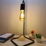 Lampara Portatil Veladora Mesa Minimalista Metalica Moderna