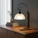 Lampara Portatil Veladora Living Dormitorio Madera Hierro