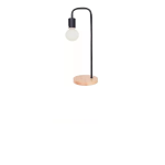 Lampara Portatil Veladora Mesa Moderna Minimalista C/bombita Negro