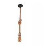 Colgante De Cuerda Base De Metal Rustico Clásico 1 Luz