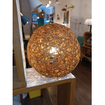 Lampara Portatil Veladora Living Dormitorio En Fibra Natural - Imagen 2