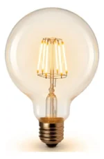 Lampara Bombita Led Filamento Globo 8w Vintage Vidrio 8cm Ambar
