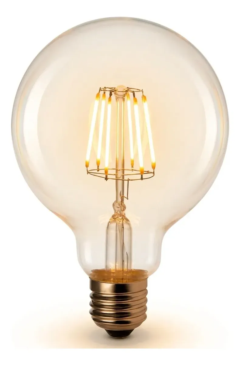 D_NQ_NP_2X_700464-MLU118481651565_092026-F Lampara Bombita Led Filamento Globo 8w Vintage Vidrio 8cm Ambar - Imagen 1