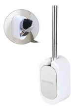 Cepillo Escobilla Inodoro Cerdas Plástico Resistente C/cajón Blanco - Imagen 4