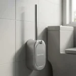 Cepillo Escobilla Inodoro Cerdas Plástico Resistente C/cajón Plateado - Imagen 2