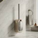 Cepillo Escobilla Inodoro Cerdas Plástico Resistente C/cajón Cobre - Imagen 3