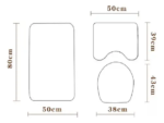 Alfombra Baño Antideslizante Set 3 Con Relieve  Blanco - Imagen 3