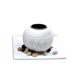 Porta Vela Decorativa Piedras Estilos Y Con Bandeja