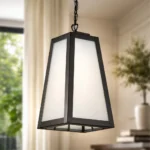 Lampara Colgante Techo Hierro Y Vidrio Exterior Interior