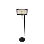 Portátil Lampara De Pie Industrial Con Pantalla De Malla Negro