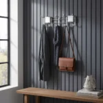 Perchero 5 Acero Percha Organizador De Pared 2 Años Garantia Color Plateada