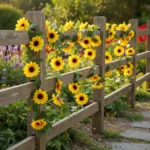 Enredadera Girasoles Con Hojas Vegetación Artificial 2metros