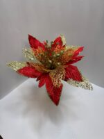 Flor De Navidad Grande 34cm Estrella Federal Navideña Arbol Rojo - Imagen 2