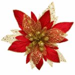 Flor De Navidad Grande 34cm Estrella Federal Navideña Arbol Rojo