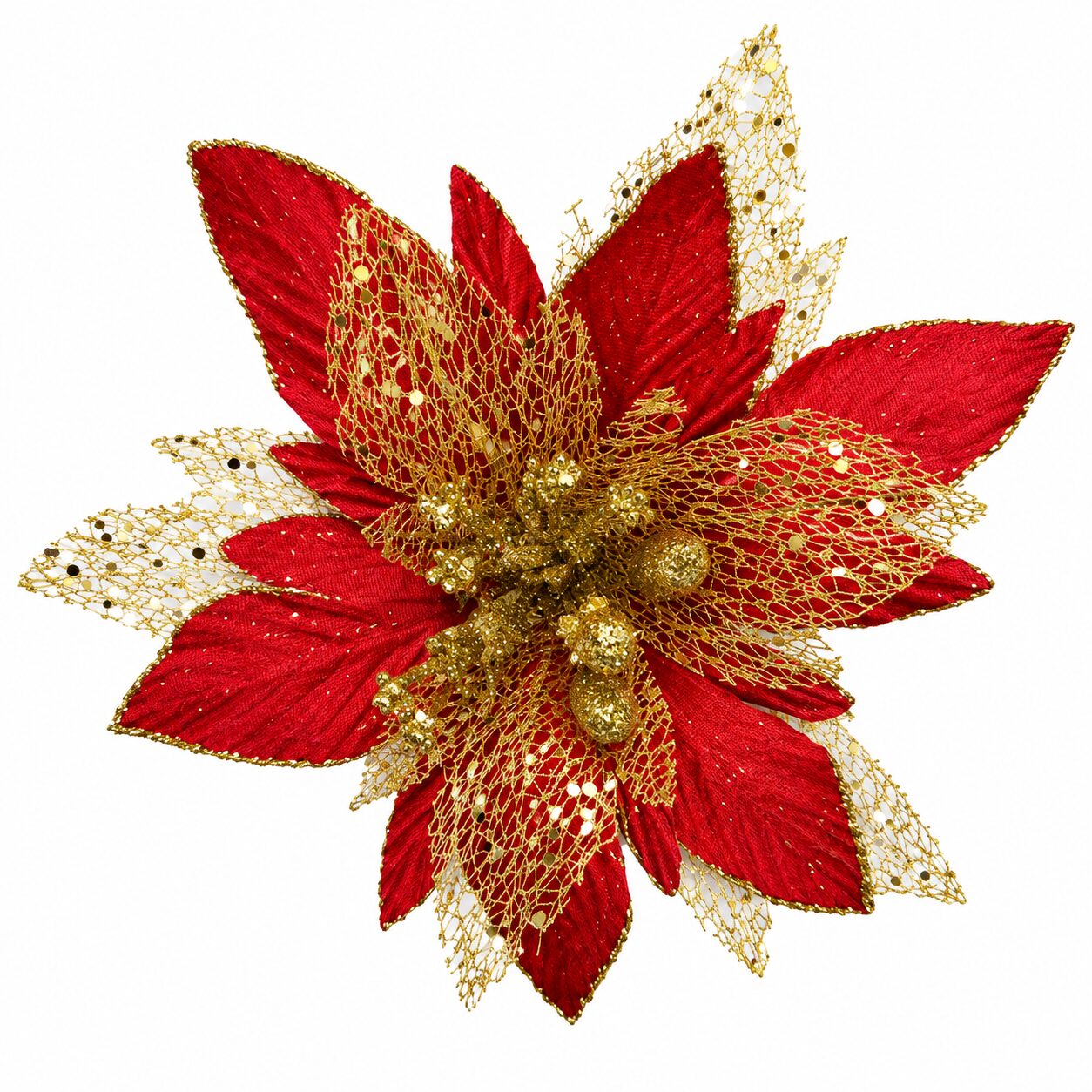 50b9fa0a-c9f6-46da-b370-ff3d8b23612b Flor De Navidad Grande 34cm Estrella Federal Navideña Arbol Rojo - Imagen 1