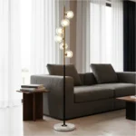 Lámpara De Pie 6 Globos Cristal Torneado Moderna Minimalista
