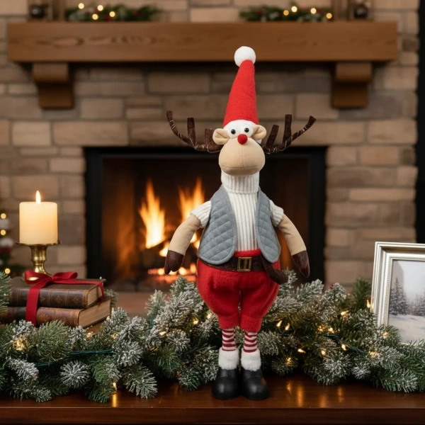 Muñeco Extensible Adorno Navidad Reno Grande Deco Navideña