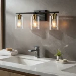 Aplique De Pared Spot Lampara De 3 Luces Color Negro + Cobre