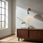 Aplique Spot Pared Embudo Pantalla Metal Minimalista Moderno Blanco