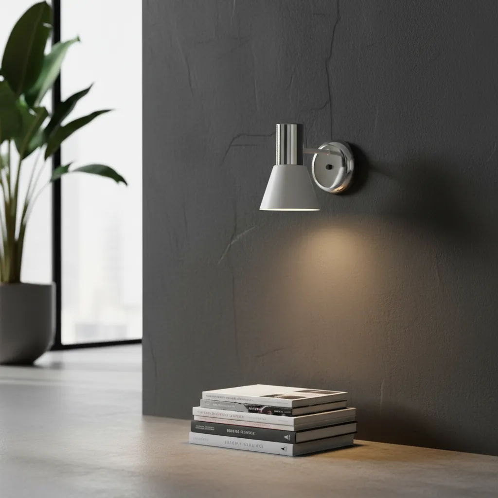 D_NQ_NP_2X_865635-MLA107452072505_022026-F Aplique De Pared Spot Moderno Minimalista Metálico Embudo Blanco - Imagen 1