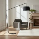 Lampara De Pie Pescador Grande Minimalista Moderna Curva