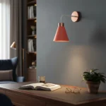 Aplique Spot Pared Embudo Pantalla Metal Minimalista Moderno Salmon