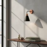 Aplique Spot Pared Embudo Pantalla Metal Minimalista Moderno Negro