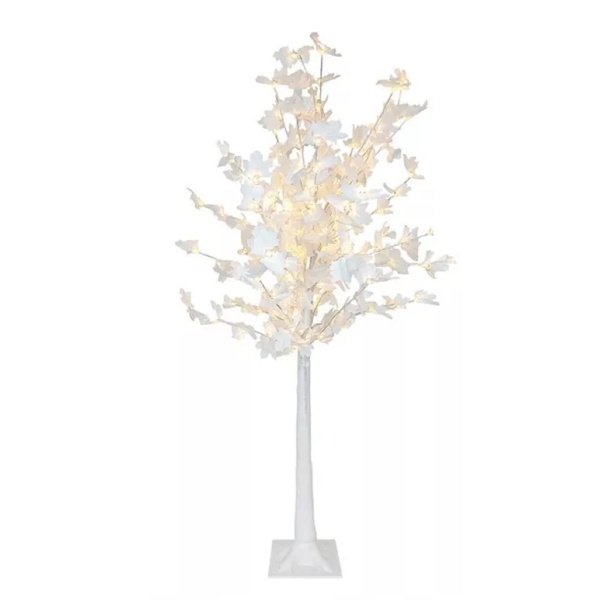 Arbol 160cm Decorativo Blanco Luces Led Incorporadas Navidad