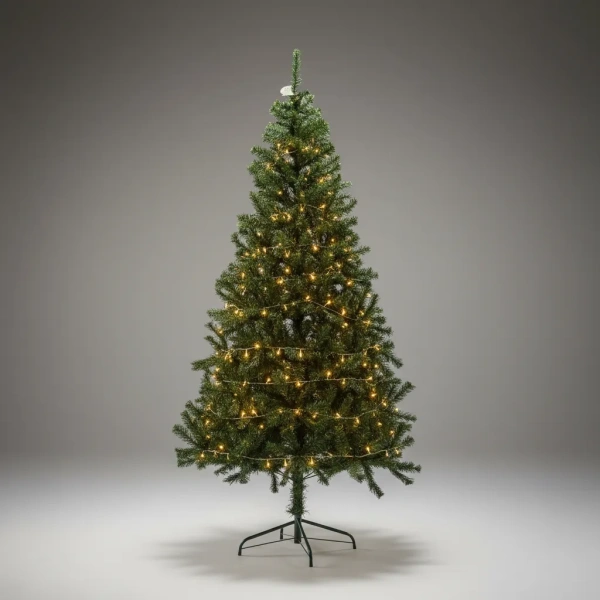 Árbol Navidad Premium 210 Cm Frondoso Con Luces 950 Ramas