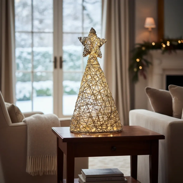 Árbol De Navidad Fibra Natural Artesanales 70cm Navideño