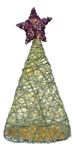 Árbol De Navidad Fibra Natural Artesanales 70cm Navideño Turquesa