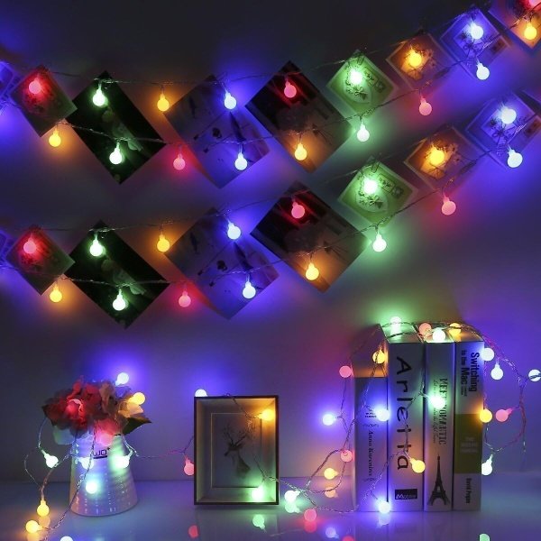 Guirnalda Guia Luces De Navidad Bolitas 50mts A Enchufe