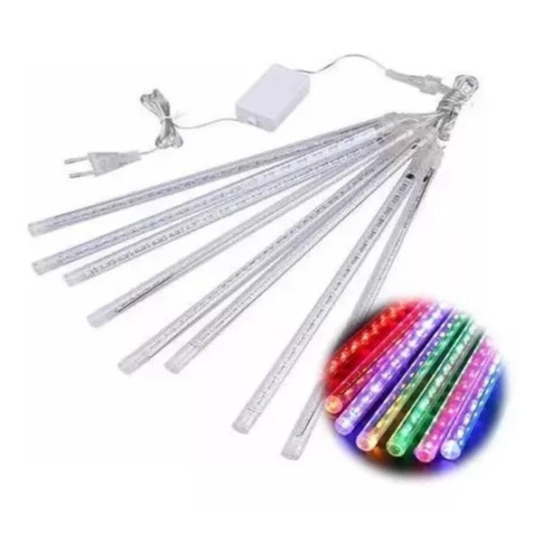 Guirnalda Guia Meteoros 30cm Luces Led Decoración Navidad Multicolor