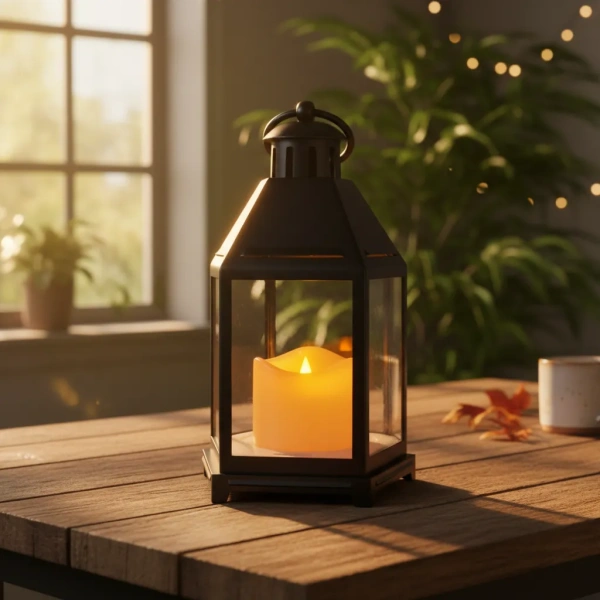 Farol Plástico Decorativo Home A Pila Vela Eléctrica Led