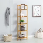 Estantería Esquinero Bambú 5 Estantes Cuarto Cocina Baño