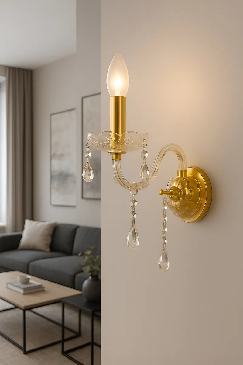 D_NQ_NP_2X_640462-MLU96185730320_102025-F Elegante Luminaria Lámpara Aplique De Pared Caireles Vidrio - Imagen 1