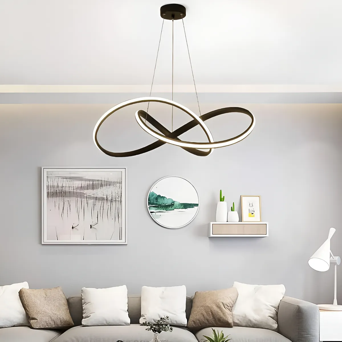 D_NQ_NP_2X_714020-MLU93482975356_102025-F Lámpara Colgante De Techo Negro Led Luminaria Dimmer Y Control - Imagen 1