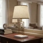 Lámpara Mesa Veladora Portatail Dorado 65cm Elegante Moderna