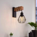 Aplique De Pared Colgante Jaula Diamante Color Negro Vintage