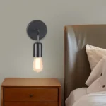 Aplique Nordico De Metal 1 Luz Pase E27 Color Negro