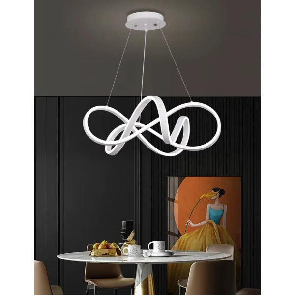 Lámpara Colgante Luminaria Moderna Led Dimmer Con Control Blanco